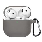 Microsonic Airpods 4.Nesil/ANC Liquid Silicone Lansman Gri [AirPods 4 ile Uyumlu Kılıf - Gri]