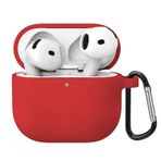 Microsonic Airpods 4.Nesil/ANC Liquid Silicone Lansman Kırmızı [AirPods 4 ile Uyumlu Kılıf - Kırmızı]