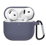 Microsonic Airpods 4.Nesil/ANC Liquid Silicone Lansman Lavanta Grisi [AirPods 4 ile Uyumlu Kılıf - Lavanta Grisi]
