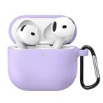 Microsonic Airpods 4.Nesil/ANC Liquid Silicone Lansman Lila [AirPods 4 ile Uyumlu Kılıf - Lila]