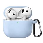 Microsonic Airpods 4.Nesil/ANC Liquid Silicone Lansman Mavi [AirPods 4 ile Uyumlu Kılıf - Mavi]