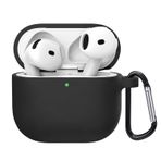 Microsonic Airpods 4.Nesil/ANC Liquid Silicone Lansman Siyah [AirPods 4 ile Uyumlu Kılıf - Siyah]