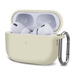 Microsonic AirPods Pro 2.Nesil için Kılıf Askılı Mat Silikon Bej [AirPods Pro 2. Nesil ile Uyumlu Kılıf - Bej]
