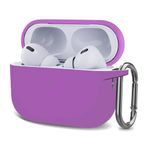 Microsonic AirPods Pro 2.Nesil için Kılıf Askılı Mat Silikon Lila [AirPods Pro 2. Nesil ile Uyumlu Kılıf - Lila]