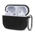 Microsonic AirPods Pro 2.Nesil için Kılıf Askılı Mat Silikon Siyah [AirPods Pro 2. Nesil ile Uyumlu Kılıf - Siyah]