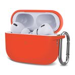 Microsonic AirPods Pro 2.Nesil için Kılıf Askılı Mat Silikon Turuncu [AirPods Pro 2. Nesil ile Uyumlu Kılıf - Turuncu]