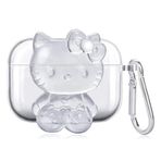 Microsonic AirPods Pro 2.Nesil Kılıf Cartoon Figürlü Silikon Crtn-Fgr-Hl-Kty-Clr [AirPods Pro 2. Nesil ile Uyumlu Kılıf - Buzlu Şeffaf]