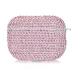 Microsonic Airpods Pro 3 için Kılıf Diamond Swarovski Görünümlü Taşlı Pembe [AirPods Pro 3 ile Uyumlu Kılıf - Pembe]