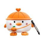 Microsonic AirPods Pro için Kılıf Cartoon Figürlü Silikon Crtn-Fgr-Lvly-Dck [AirPods Pro ile Uyumlu Kılıf - Turuncu - Siyah]