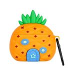 Microsonic AirPods Pro için Kılıf Cartoon Figürlü Silikon Crtn-Fgr-Spngb-Hse [AirPods Pro ile Uyumlu Kılıf - Turuncu]