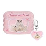Microsonic AirPods Pro için Kılıf Figure Series Puppy and Cat Pembe [AirPods Pro ile Uyumlu Kılıf - Pudra]