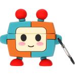 Microsonic Airpods Pro Kılıf Cartoon Figürlü Silikon Crtn-Fgr-Rbt - Turuncu - Yeşil