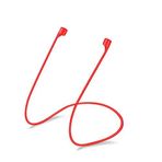 Microsonic Apple AirPods 1. Nesil / 2. Nesil için kulaklık Askısı Neck Rope Silicone Kırmızı [AirPods 1/2 ile Uyumlu Kılıf - Kırmızı]