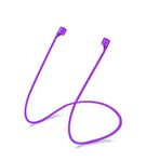 Microsonic Apple AirPods 1. Nesil / 2. Nesil için kulaklık Askısı Neck Rope Silicone Mor [AirPods 1/2 ile Uyumlu Kılıf - Mor]