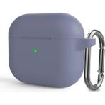 Microsonic Apple Airpods 3 Askılı Mat Silikon Kılıf Lavanta Grisi - Füme