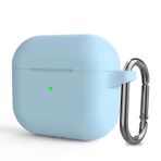 Microsonic Apple AirPods 3 için Askılı Mat Silikon Kılıf Açık Mavi [AirPods 3 ile Uyumlu Kılıf - Açık Mavi]