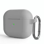 Microsonic Apple AirPods 3 için Askılı Mat Silikon Kılıf Gri [AirPods 3 ile Uyumlu Kılıf - Gri]