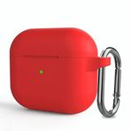 Microsonic Apple AirPods 3 için Askılı Mat Silikon Kılıf Kırmızı [AirPods 3 ile Uyumlu Kılıf - Kırmızı]