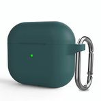 Microsonic Apple AirPods 3 için Askılı Mat Silikon Kılıf Koyu Yeşil [AirPods 3 ile Uyumlu Kılıf - Koyu Yeşil]