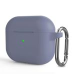 Microsonic Apple AirPods 3 için Askılı Mat Silikon Kılıf Lavanta Grisi [AirPods 3 ile Uyumlu Kılıf - Lavanta Grisi]