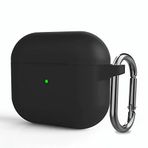 Microsonic Apple AirPods 3 için Askılı Mat Silikon Kılıf Siyah [AirPods 3 ile Uyumlu Kılıf - Siyah]