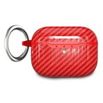 Microsonic Apple AirPods Pro 2.Nesil için Kılıf Elite CarbonShield Kırmızı [AirPods Pro 2. Nesil ile Uyumlu Kılıf - Kırmızı]