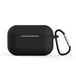 Microsonic Apple AirPods Pro için Askılı Mat Silikon Kılıf Siyah [AirPods Pro ile Uyumlu Kılıf - Siyah]