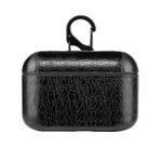 Microsonic Apple AirPods Pro için Kılıf Litchi Texture Siyah [AirPods Pro ile Uyumlu Kılıf - Siyah]