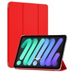 Microsonic Apple iPad Mini 7 Kılıf (A2993-A2995) Slim Translucent Back Smart Cover Kırmızı [iPad Mini 7 ile Uyumlu Kılıf - Kırmızı]