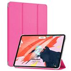 Microsonic Apple iPad Pro 12.9'' 2021 5. Nesil için Kılıf (A2378-A2461-A2379-A2462) Slim Translucent Back Smart Cover Pembe [iPad Pro 12.9 2021 ile Uyumlu Kılıf - Pembe]