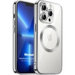Microsonic Apple iPhone 11 Pro Magsafe Luxury Electroplate Gümüş Cep Telefonu Kılıfı