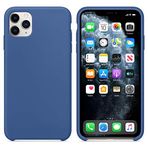 Microsonic Apple iPhone 11 Pro Max (6.5'') için Kılıf Liquid Lansman Silikon Çini Mavisi [iPhone 11 Pro Max ile Uyumlu Kılıf - Mavisi]