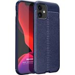 Microsonic Apple iPhone 12 Mini Deri Dokulu Silikon Lacivert Cep Telefonu Kılıfı