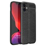 Microsonic Apple iPhone 12 Mini Deri Dokulu Silikon Siyah Cep Telefonu Kılıfı