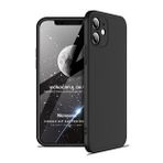 Microsonic Apple iPhone 12 Mini Double Dip 360 Protective Siyah Cep Telefonu Kılıfı