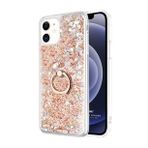 Microsonic Apple iPhone 12 Mini Glitter Liquid Holder Gold Cep Telefonu Kılıfı