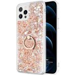 Microsonic Apple iPhone 12 Pro Glitter Liquid Holder Gold Cep Telefonu Kılıfı