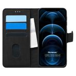 Microsonic Apple Iphone 12 Pro Max Fabric Book Wallet Siyah Cep Telefonu Kılıfı