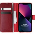 Microsonic Apple iPhone 13 Delux Leather Wallet Kırmızı Cep Telefonu Kılıfı