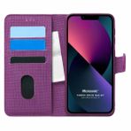 Microsonic Apple iPhone 13 Fabric Book Wallet Mor Cep Telefonu Kılıfı