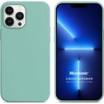 Microsonic Apple iPhone 13 Pro Liquid Lansman Silikon Su Yeşili Cep Telefonu Kılıfı