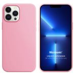 Microsonic Apple iPhone 13 Pro Max Liquid Lansman Silikon Pembe Cep Telefonu Kılıfı