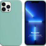 Microsonic Apple iPhone 13 Pro Max Liquid Lansman Silikon Su Yeşili Cep Telefonu Kılıfı