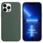 Microsonic Apple iPhone 13 Pro Max Liquid Lansman Silikon Yeşil Cep Telefonu Kılıfı