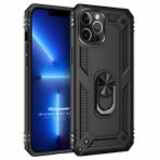 Microsonic Apple iPhone 13 Pro Max Military Ring Holder Siyah Cep Telefonu Kılıfı