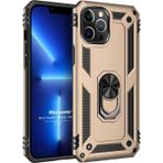 Microsonic Apple iPhone 13 Pro Military Ring Holder Gold Cep Telefonu Kılıfı