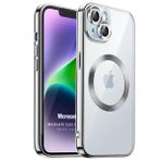 Microsonic Apple iPhone 14 Mag Safe Luxury Electroplate Gümüş Cep Telefonu Kılıfı