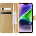 Microsonic Apple iPhone 14 Plus Delux Leather Wallet Gold Cep Telefonu Kılıfı