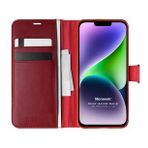 Microsonic Apple iPhone 14 Plus Delux Leather Wallet Kırmızı Cep Telefonu Kılıfı