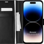 Microsonic Apple iPhone 14 Pro Delux Leather Wallet Siyah Cep Telefonu Kılıfı